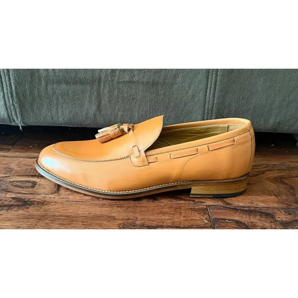 $950 NIB Nettleton Whiskey Leather Timeless Tassel Shoes Slip Ons Loafers 10